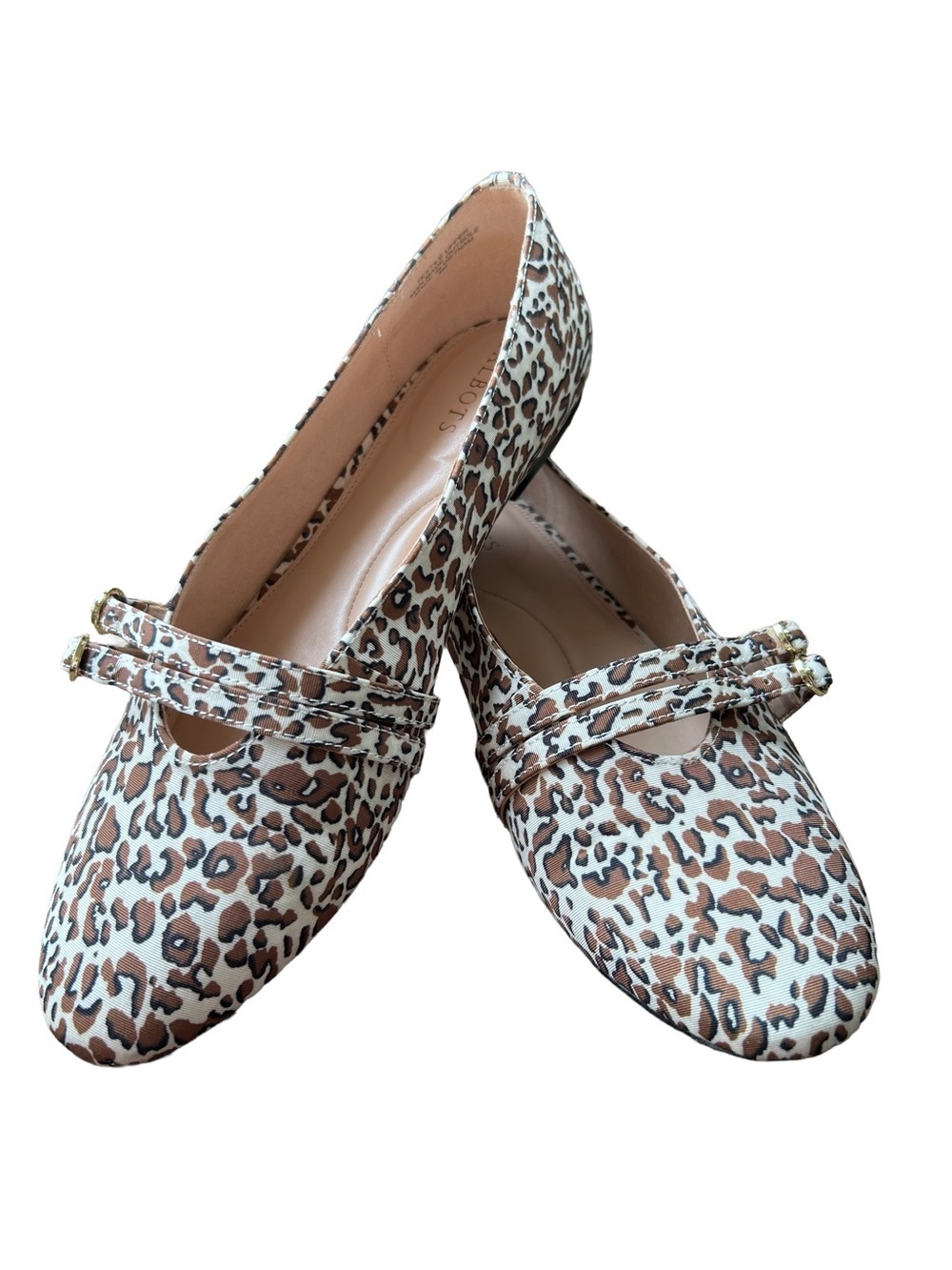 🐆 Talbots Leopard-Print Mary Jane Flats in Brown and Cream Size 9 - Picture 2 of 8